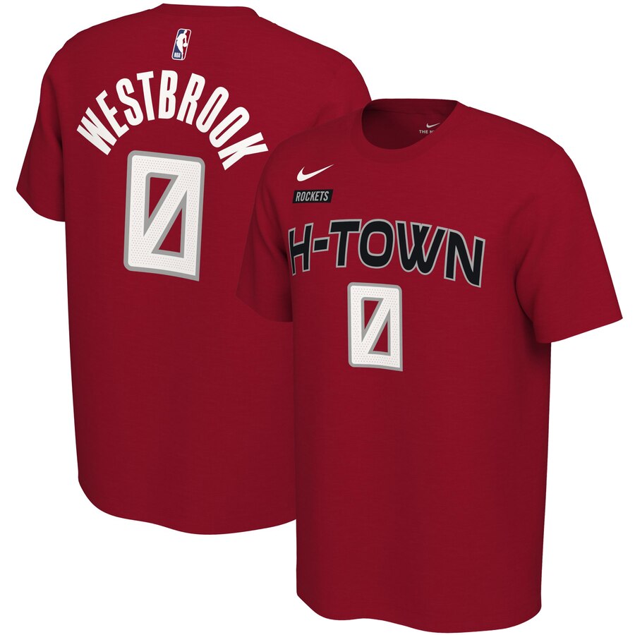 Men 2020 NBA Nike Russell Westbrook Houston Rockets Red 201920 City Edition Variant Name  Number TShirt->houston rockets->NBA Jersey